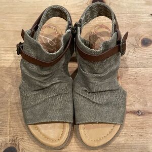 NWT Blowfish Malibu Balla Sandals side zip Neutral Olive Green Brown 7.5